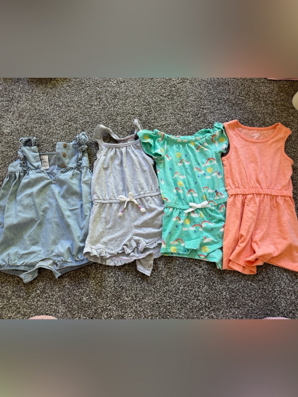 Carter’s, Cat & Jack, & Garanimals Romper Set - Mint, Coral, Gray, Light Blue